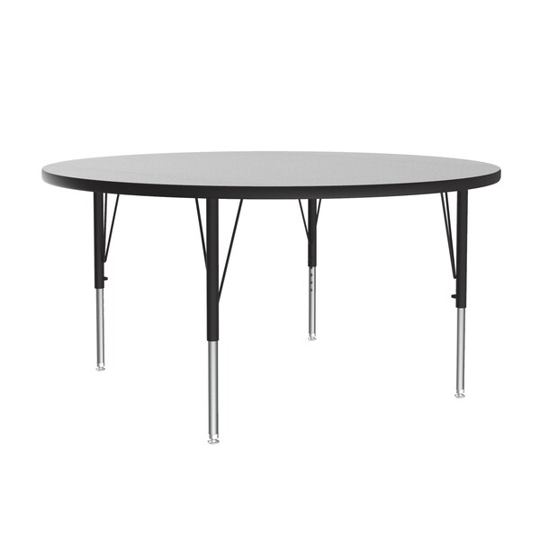 Round Adjustable Height Activity Kids School Table, Melamine Laminate, Gray Granite